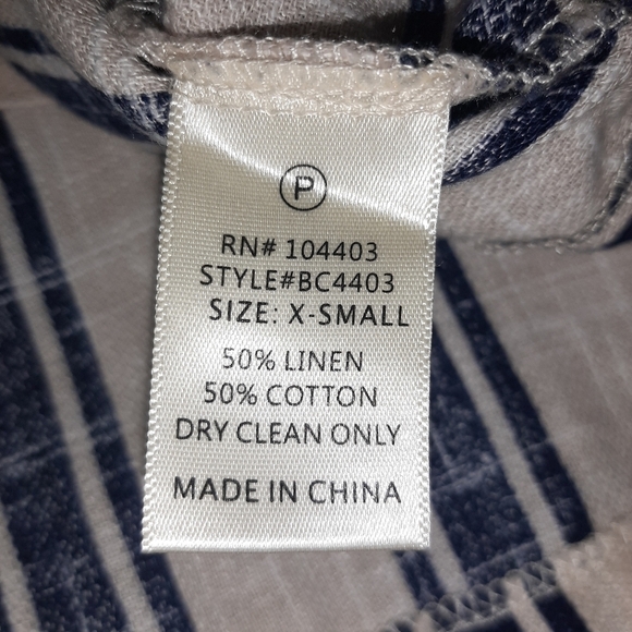 J.O.A. Taupe Navy Striped Swing Halter Tank Split Sides Cut Out Back - Picture 8 of 13